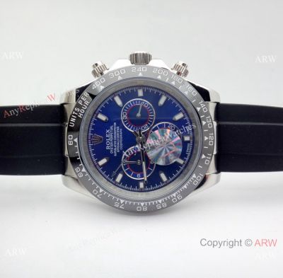 Best Quality Clone Rolex Daytona Oysterflex Strap Blue Dial Watch 42mm